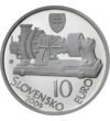 // 10 euró  900-as ezüst  Szlovákia  2009 // - Szlovákia 2009. januárban vezette be az eurót  a korábbi szlovák korona helyett  amely csak 1993-ban született  Csehszlovákia szétválása után. Az első szlovák emlék euró Stodola Aurélről  a 150 éve Liptószent