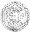 // 10 euró  333-as ezüst  Franciaország  2016 // - 2016-ban rendezte Franciaország az UEFA Európa-bajnokságot. 44 év után újra ott volt nemzeti válogatottunk a nemzetközi viadalon! Méghozzá sikeresen  hiszen csoportelsőként bejutottunk a nyolcaddöntőbe. A