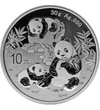 10 jüan, Két panda, , Ag 999, 30 g, Kína, 2025