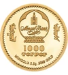 1000 tugrik Címer. Névérték tisztaság Au 9999 05 g Mongólia 2026