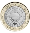 2 font, Földgömb egy napóra előtt, , CuNi, 12 g, Nagy-Britannia, 2025