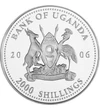 2000 shilling Címer   Ag 350 27 g Uganda 2006
