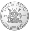 2000 shilling Címer Névérétk Évszám Ag 350 27 g Uganda 2006
