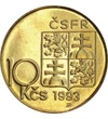 10 korona Címer   CuNi+Au 77 g Csehszlovák Szövetségi Köztársaság 1991-1993