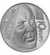 // 10 euró, Szlovákia, 2011 // - A Nemzet Művésze, Ján Cikker a modern szlovák klasszikus zene egyik vezető alakja volt. Első művei szinte mindig hangszeres művek voltak, később egyre inkább operák komponálásának szentelte idejét. Kamara- és zenekari dara