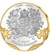 Szent László legendája a Szent Koronával, színarannyal díszített ezüstözött érem