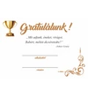 Gratuláló alkalmi érem serleggel, névre szóló ajándékkártyával, díszborítékban