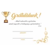 Gratuláló alkalmi érem csillagos serleggel, névre szóló ajándékkártyával, díszborítékban