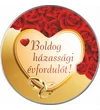 // Házassági  évforduló alkalmi érem névre szóló ajándékkártyával, díszborítékban, színezett érem, díszborítékban //