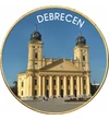 // 1 euró, Debrecen - a virágkarnevál városa, egyedi színes érme, CuNi, Európai Unió, 2002-2023 // A színes érmén a Református Nagytemplom látható!