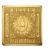 Baden, 9 krajcár, 1851, bélyegérem, aranyozott