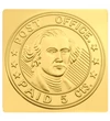 Thomas Jefferson, USA 5 cent, 1846 bélyegérem, aranyozott