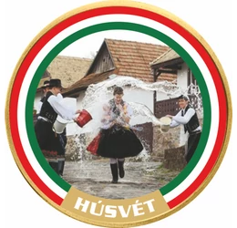 // 1 euró, Európai Unió, 2002-2019 // - A húsvéti hagyományok közül a leglátványosabb a locsolkodás. Húsvét hétfőt vízbevető, vízbehányó hétfőnek is nevezték ezért. A locsolás eredetileg ősi termékenységkultusz, de utal a keresztelés rítusára is. Eredhet 