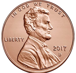 Lincoln, a rabszolgaság eltörlője, 1 cent, USA, 2017