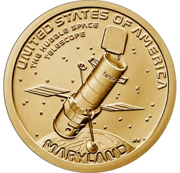 Amerikai újítók - Maryland, Hubble távcső, 1 dollár, USA, 2020