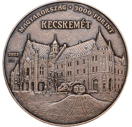 3000 forint, Kecskeméti Városháza épülete, , , CuNi, 29,5 g, Magyarország, 2022