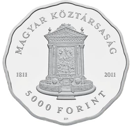 Kossuth Lajos temploma, 5000 forint, ezüst, Magyar Köztársaság, 2011