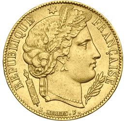  20 frank, Ceres, 1849-1851, arany, Franciaország