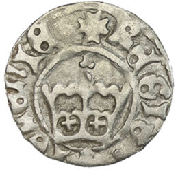 1/2 grosz, Korona, írás, Ag 500, 0,9 g, Lengyelország, 1492-1501