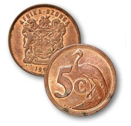Forgalmi sor - Dél-afrikai Köztársaság, 1, 2, 5 cent, Dél-afrikai Köztársaság, 1990-2000