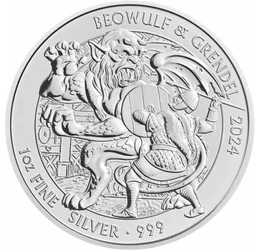 2 font, Beowulf és Grendel küzdelme, , Ag 999, 31,1 g, Nagy-Britannia, 2024