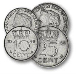 1, 5, 10, 25 cent, , 0, 0, Hollandia, 1948