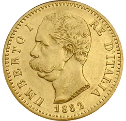  20 líra, "I. Umbertó", 1879-97, Olaszország