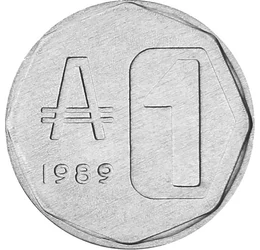 Pénz a pápa otthonából, 1 austral, Argentína, 1989