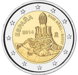  2 euró, Gaudi, 2014, Spanyolország