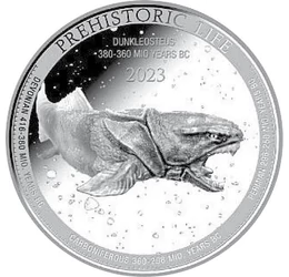 KON/ 20 frank, Dunkleosteus, Ag,2023, Kongó