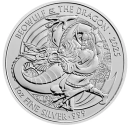 2 font, Beowulf és a sárkány küzdelme, , Ag 999, 31,1 g, Nagy-Britannia, 2025
