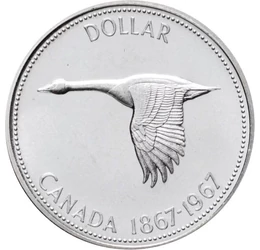 Ezüst vadkacsa, 1 dollár, ezüst, Kanada, 1967