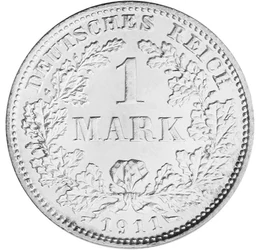Birodalmi ezüst márka, 1 márka, ezüst, Német Birodalom, 1891-1916