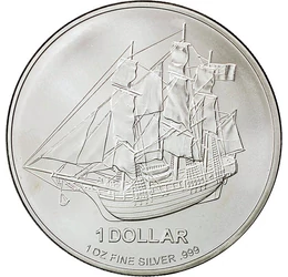 Lázadás a Bountyn, 1 dollár, 1 uncia színezüst, Cook-szigetek, 2009-2010