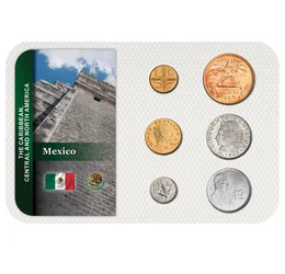 Válságok és tragédiák pénzei, 1, 5, 10, 20, 50 centavo, 1 peso, Mexikó, 1950-1987