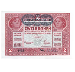 Történelmi idők pénze, 2 korona, Ausztria, 1919