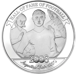 Alfredo Di Stéfano, 2000 shilling, ezüst, Uganda, 2006