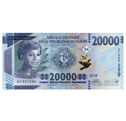 A pénz, mint propaganda eszköz, 20000 frank, Guinea, 2018