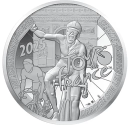 10 euró, Tour de France célba érés, Diadalív, , Ag 333, 13 g, Franciaország, 2025