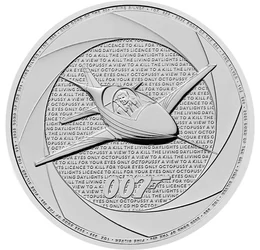 2 font, Microjet repülő, 007 logó, , Ag 9999, 31,1 g, Nagy-Britannia, 2025