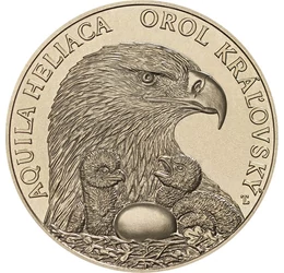 5 euró, Parlagi sasfej, fészek két fiókával, CuNi, 19,1 g, Szlovákia, 2025