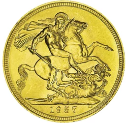  1 sov., arany, II.Erzsébet, 1957-68, Nagy-Britannia