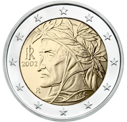  2 euró, Dante Alighieri, 2002-2015, Olaszország
