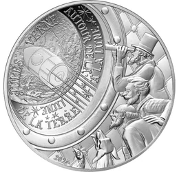 10 euró, Holdra tartó lövedék, utasai, Hold, , Ag 999, 22,2 g, Franciaország, 2025