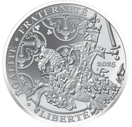 20 euró, Király lovagi páncélban, , Ag 900, 16 g, Franciaország, 2025