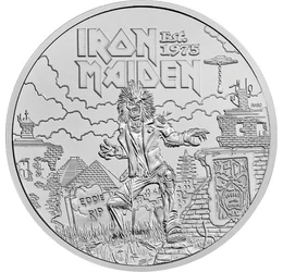 5 font, Iron Maiden szörny sírok között, CuNi, 28,28 g, Nagy-Britannia, 2025
