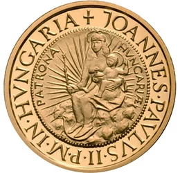 Az utazó pápa hazánkban, 10000 forint, arany, Magyar Köztársaság, 1991