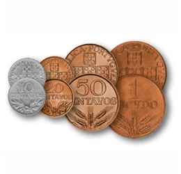 Nemzeti büszkeségek régi érméken, 10, 20, 50 centavo, 1, 2.50, 5, 10 escudo, Portugália, 1963-1986