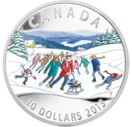 Hó, jég, korcsolya, 10 dollár, ezüst, Kanada, 2013