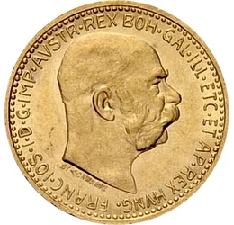 Ferenc József arany 10 koronája , 10 korona, arany, Osztrák–Magyar Monarchia, 1909-1911
